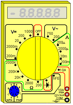 Multimètre digital équipé d'un ohmmètre et d'une fonction test diode
