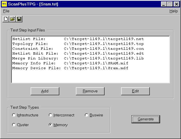 ScanPlus Test Generator (TPG)