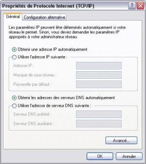 Obtenir les adresses des serveurs DNS automatiquement