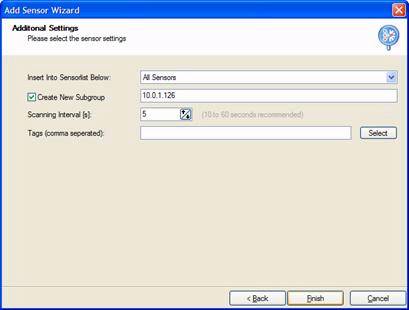 groupe de la liste des � sensors � ou sondes