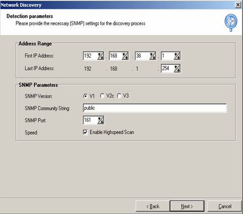 Sp�cifier la plage d'adresse IP � scanner