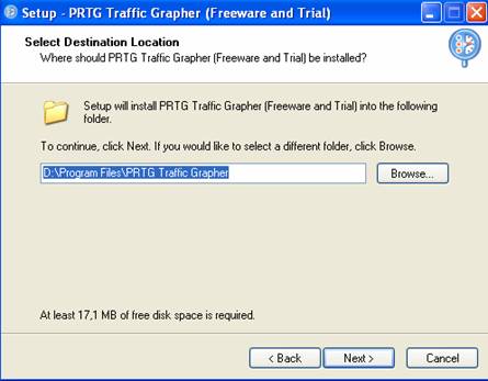 le chemin d'installation du logiciel